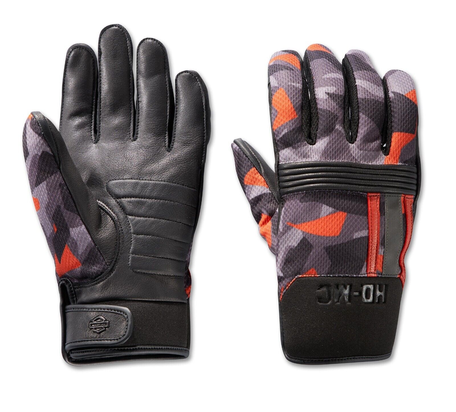 Harley-Davidson Men's Centerline Mixed Media Gloves, Orange - 97200-23VM