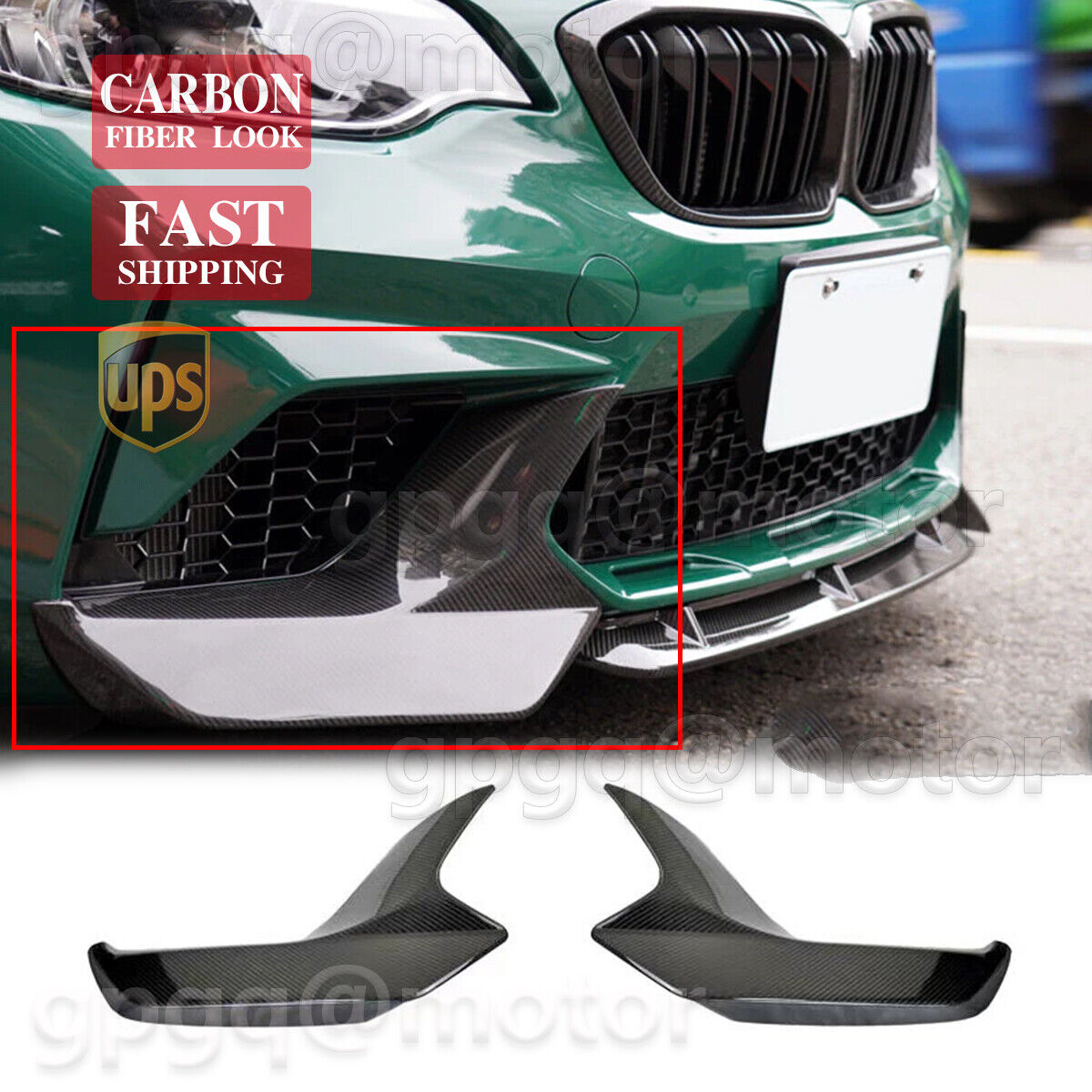 For BMW F87 M2 Competition 19-21 Carbon Fiber Performance Style Front Bumper Lip