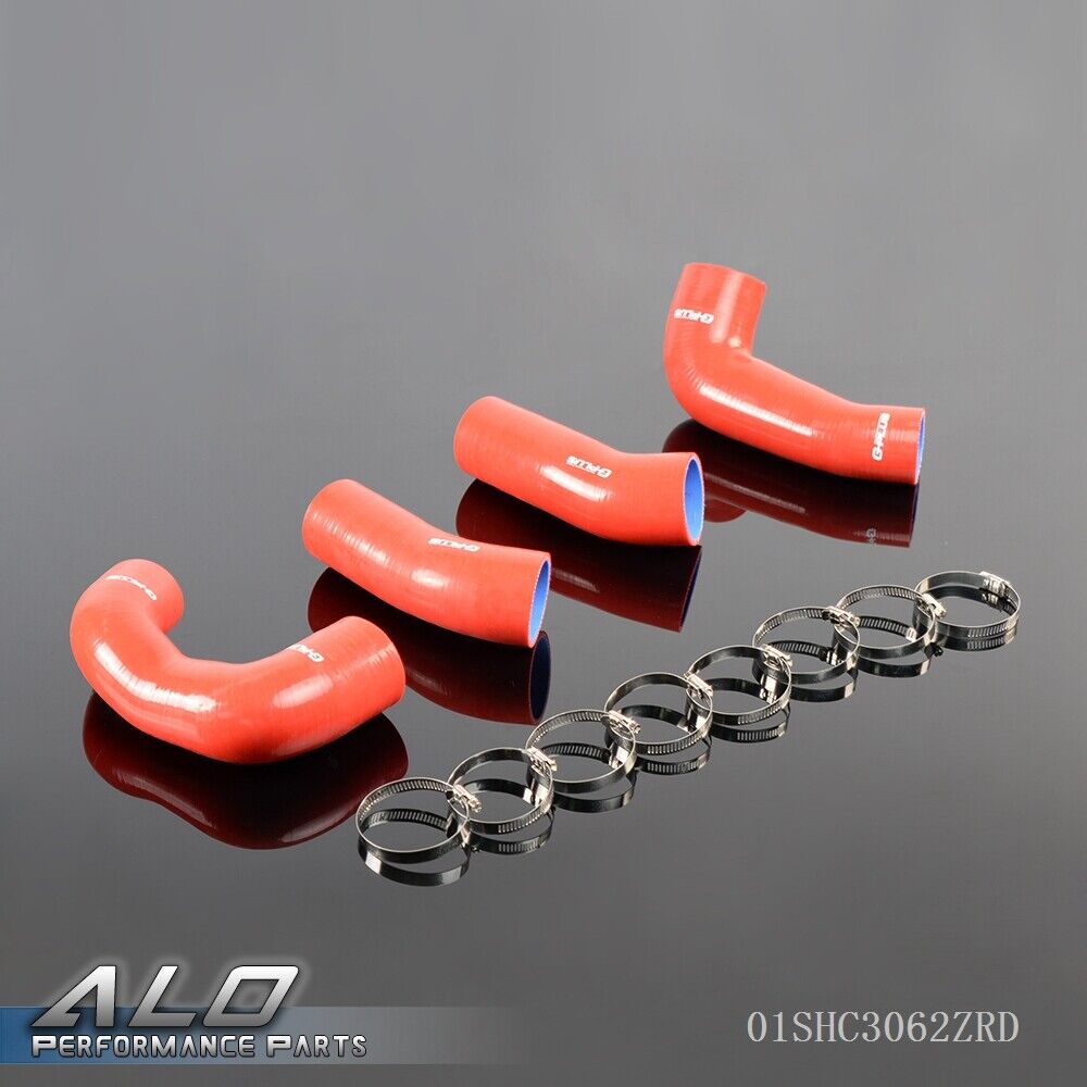 Fit For Porsche 911 997  Silicone Turbo Radiator Boost Hose Clamps Kit Red 