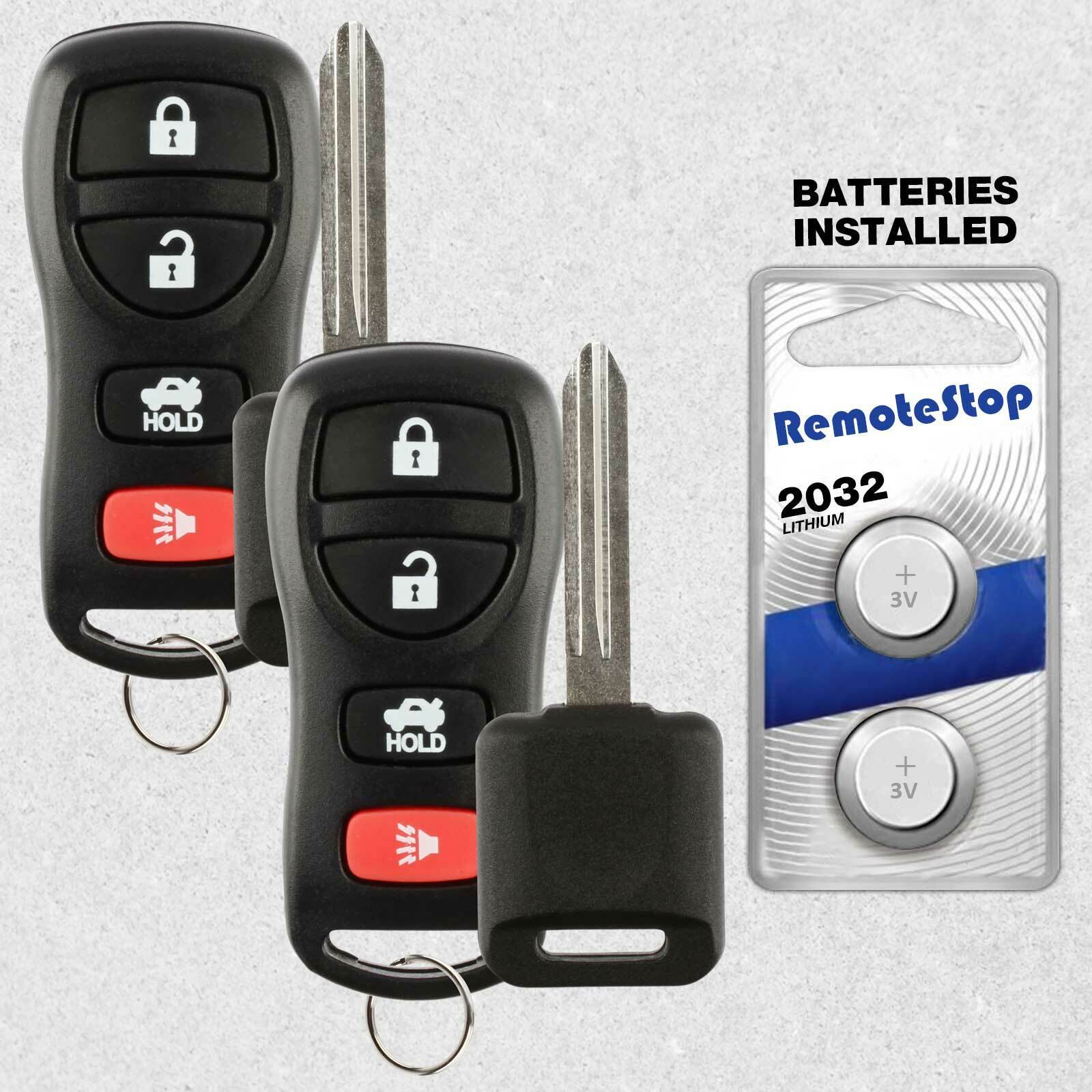 2 For 2003 2004 2005 2006 2007 2008 2009 Nissan 350Z Keyless Remote Fob + Key