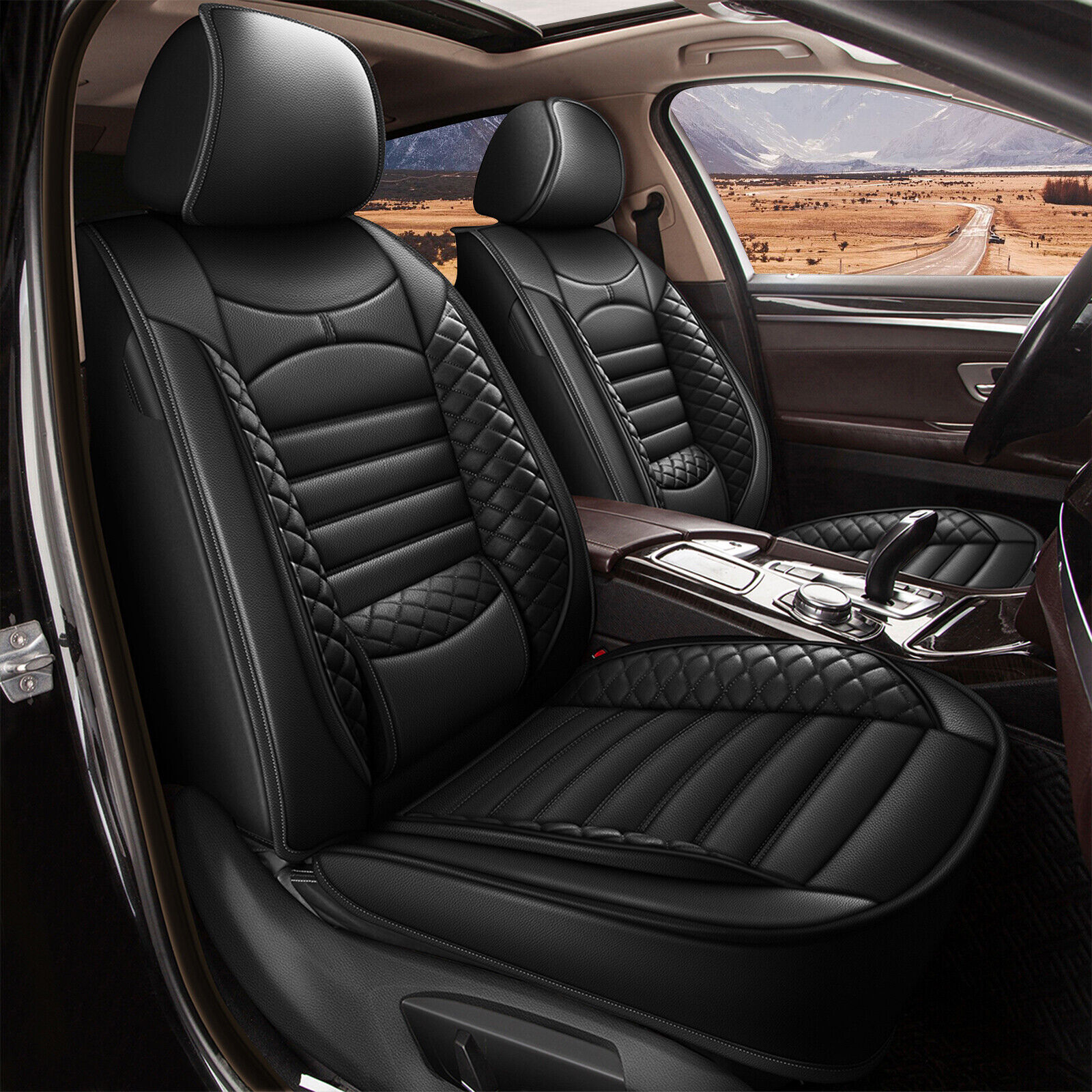 Car 5-Seat Covers Faux Leather Full Set For Honda  Accord 2007-2017 Sedan 4-Door