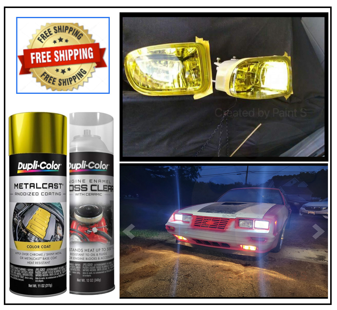Amber Yellow Spray paint Car Fog Lights, Bumper Lights Bright Transparent 2PK