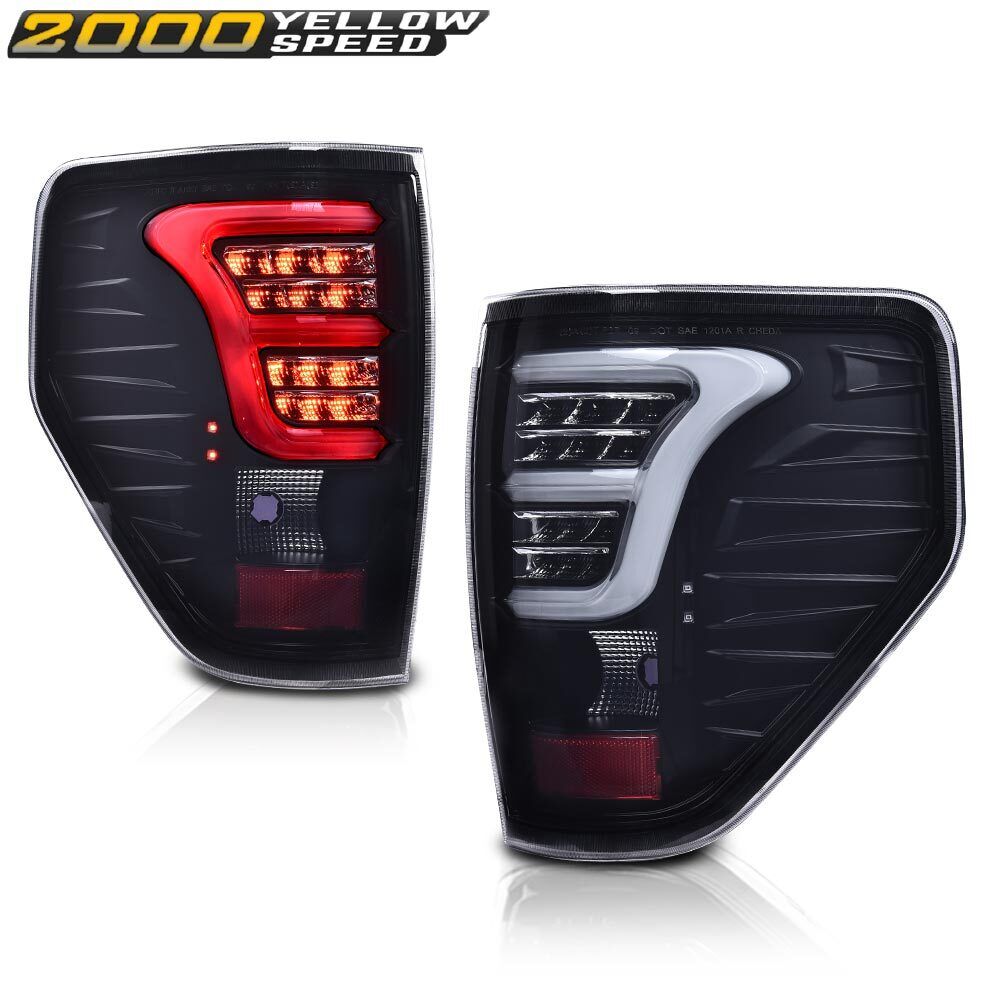 Fit For Ford F150 09-14 Smoked/Black Rear LED Tail Light Brake Parking Lamps