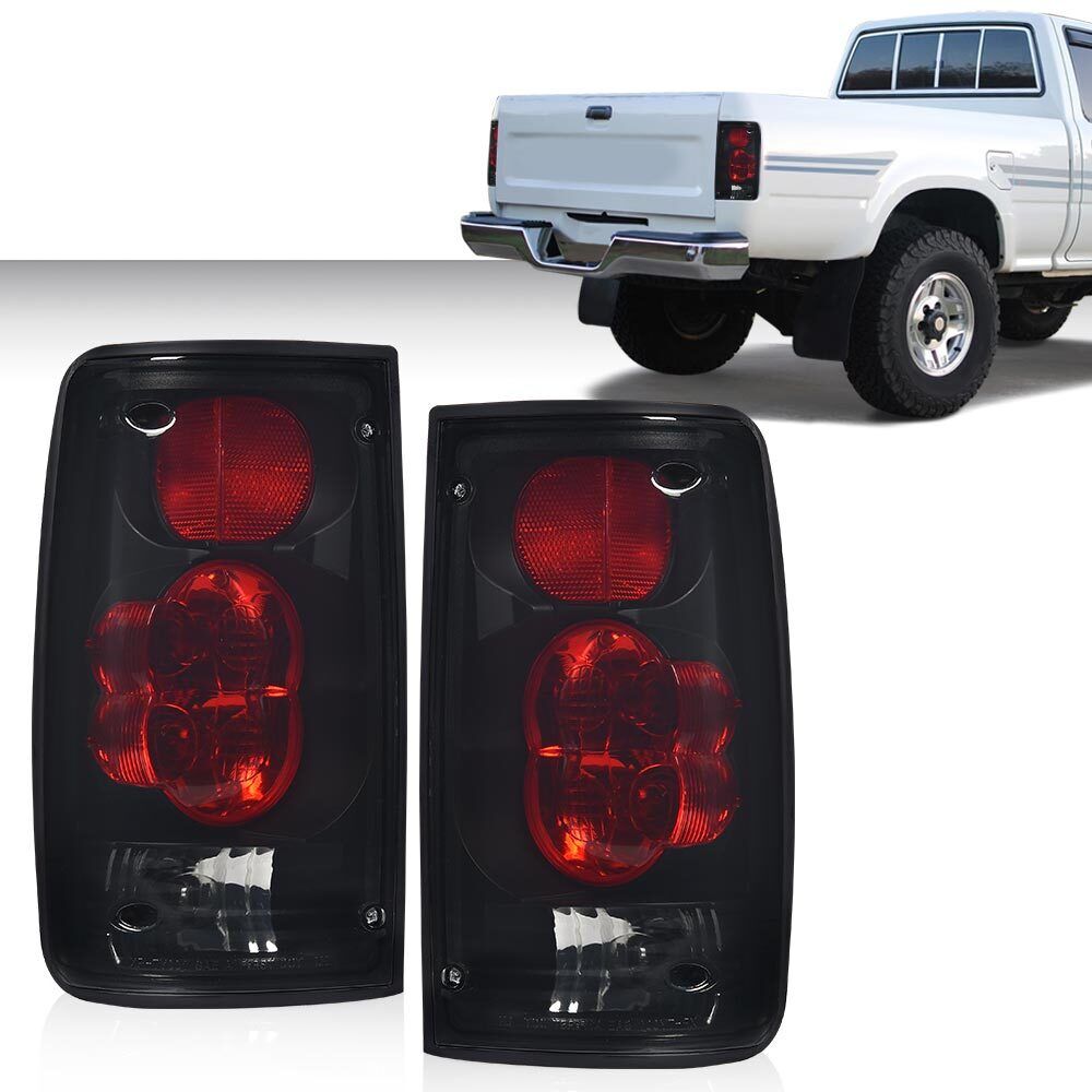 Smoke/Black Tail Lights Brake Lamps Fit For 1989-1995 Toyota Pickup Left+Right