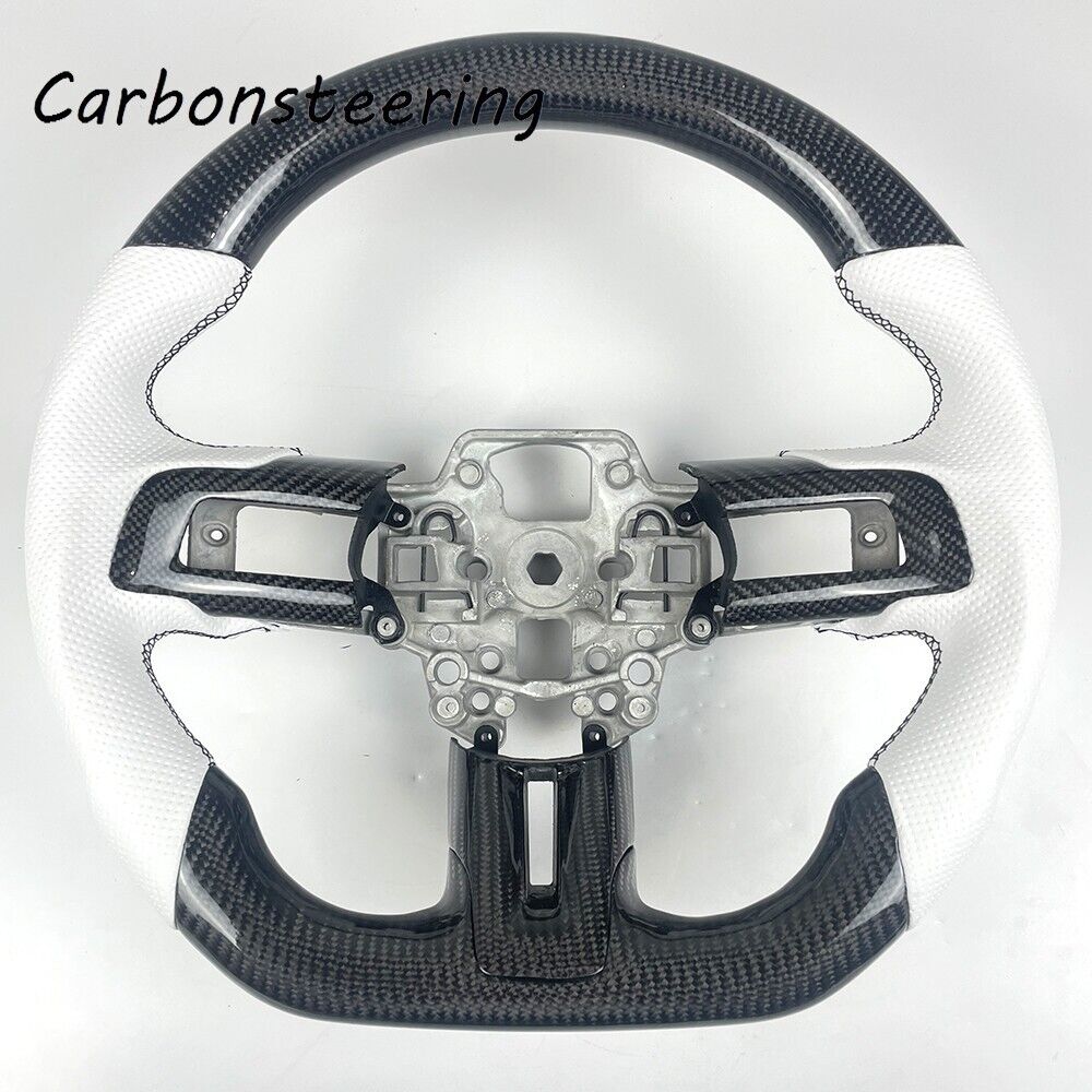 For Ford GT Carbon Fiber Mustang Steering Wheel For 15-23 with trim button cover