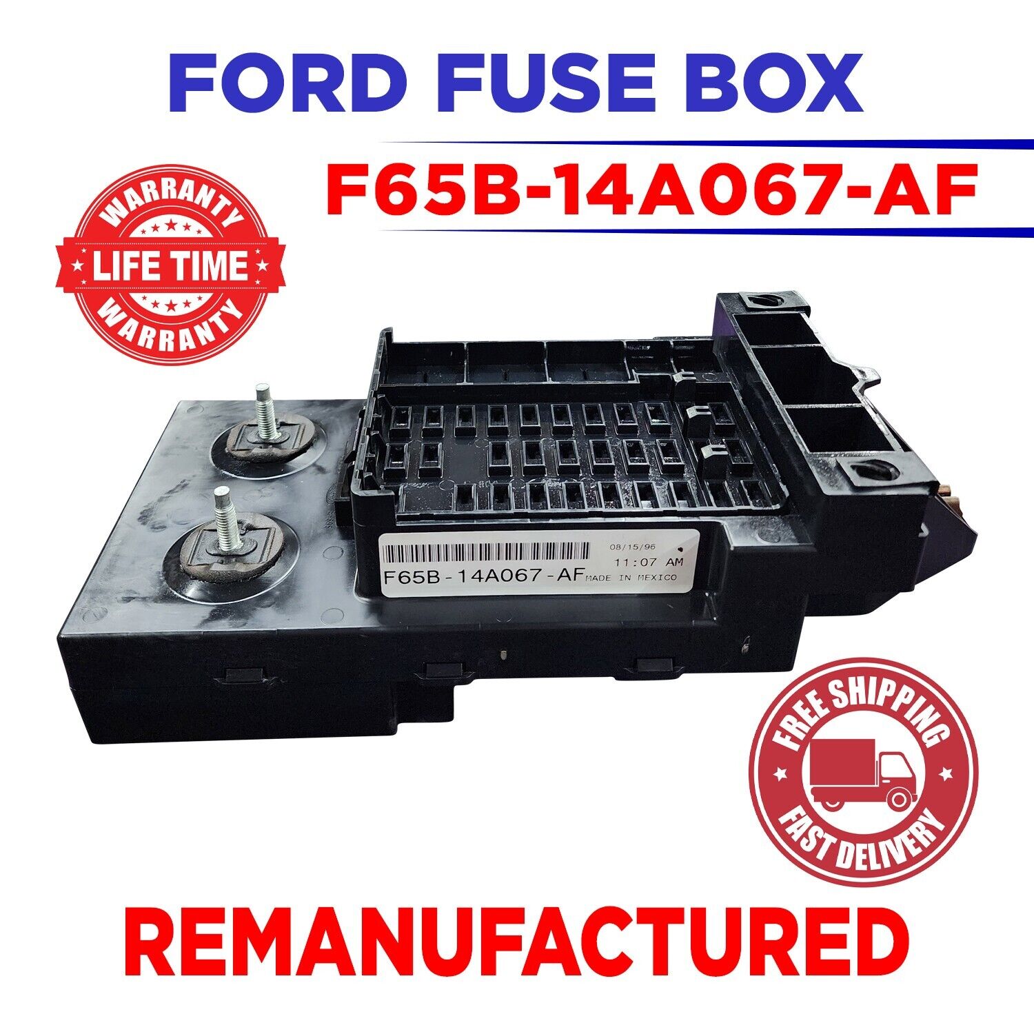 REBUILT F65B-14A067-AF  99 00 01 02 03  FORD F150 INTERIOR FUSE BOX
