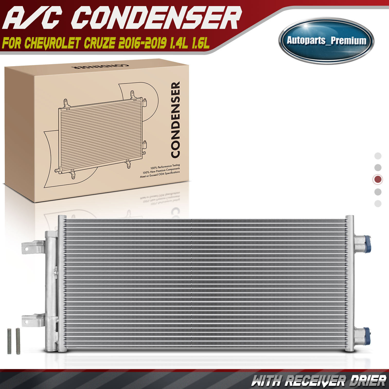 AC Condenser w/ Receiver Drier for Chevrolet Cruze 2016 2017 2018 2019 1.4L 1.6L