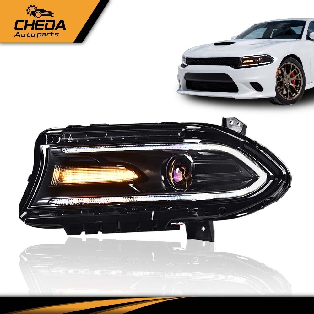 Fit For 2015-22 Dodge Charger LED DRL Projector Headlight Lamp Left Driver Side