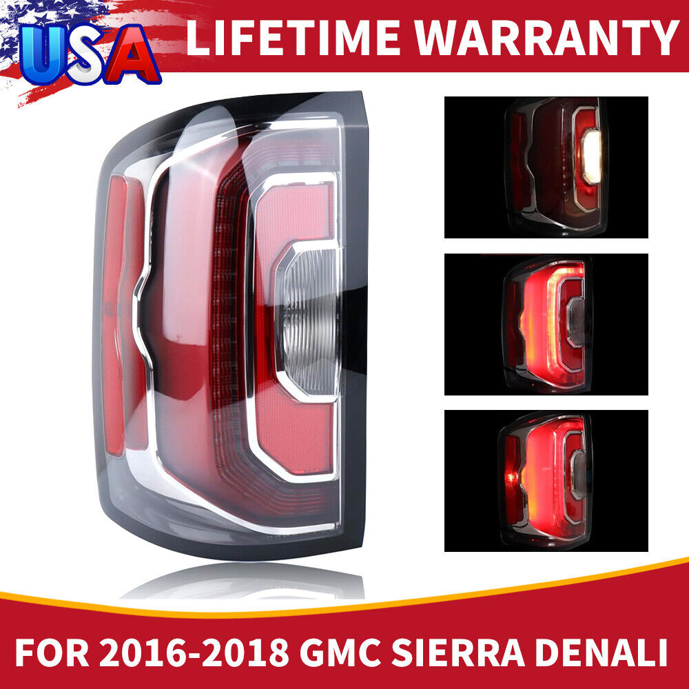 Left Tail Light For 2016 17 2018 GMC Sierra Rear brake Lamp Driver Side UPGRADE