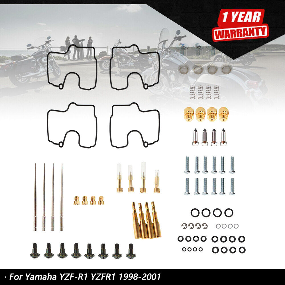 For Yamaha YZF-R1 YZFR1 1998-2001 Carburetor Gaskets Jets Main Rebuild Kit