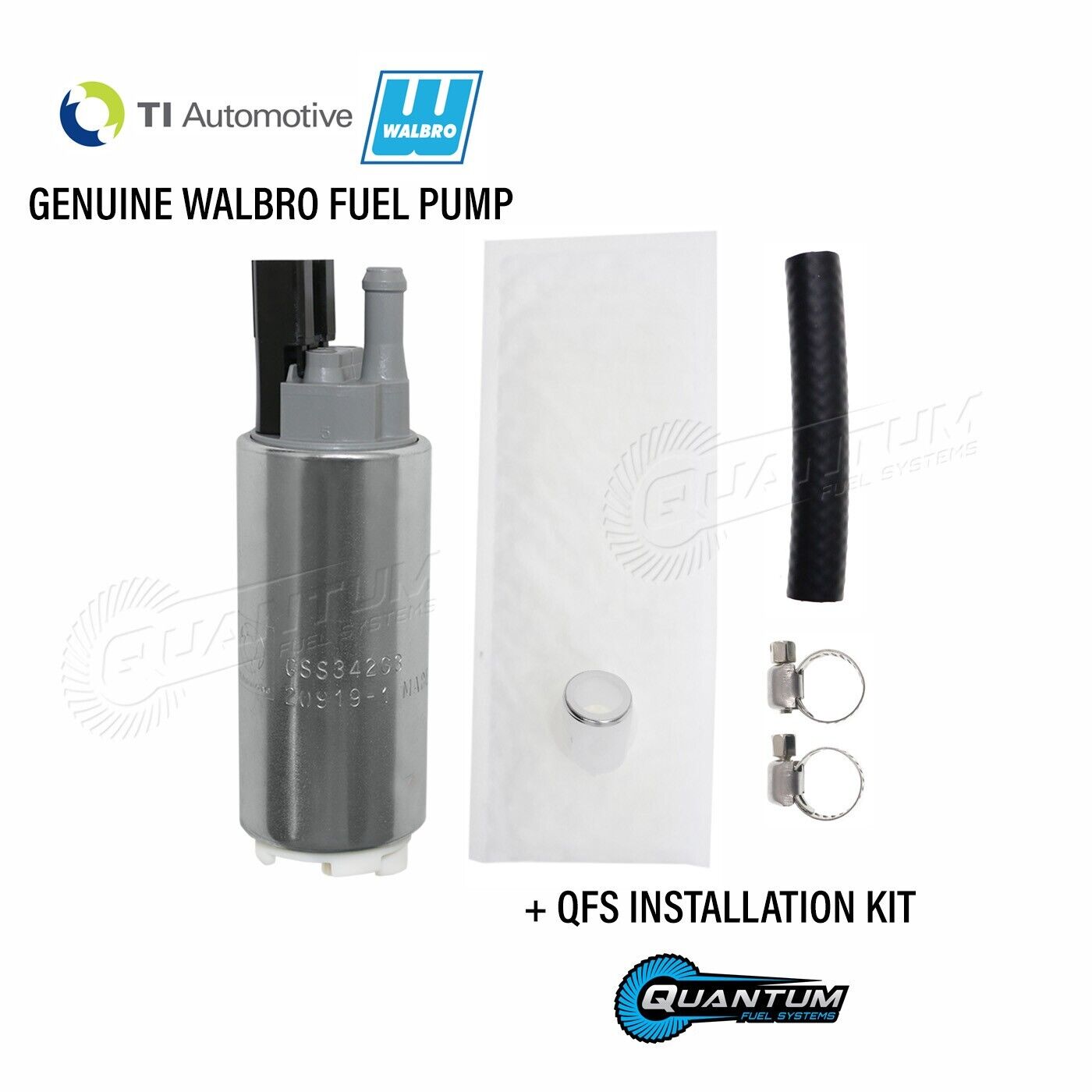 GENUINE WALBRO/TI 255LPH Fuel Pump + QFS Install Kit for Honda Civic 1992-2000