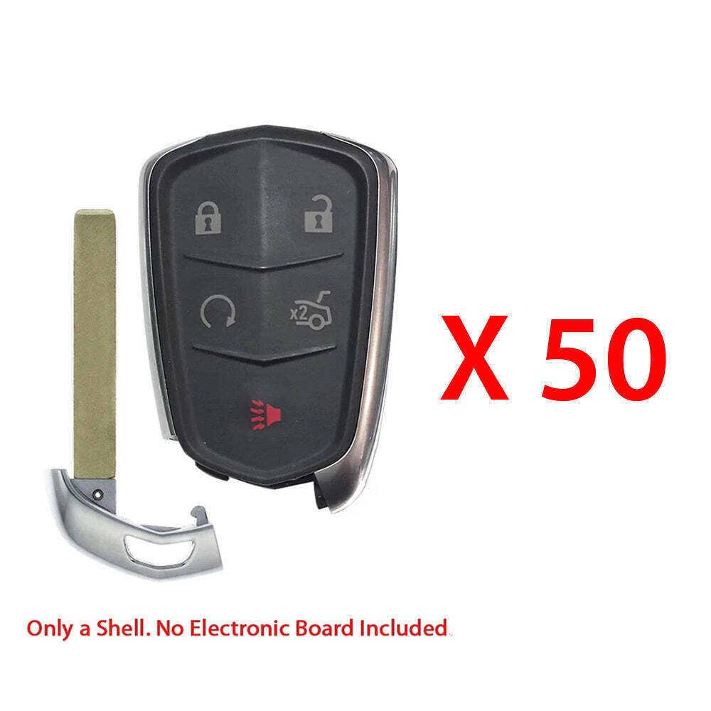 50 Remote Control Smart Key Prox Fob Case Shell 5B Compatible with Cadillac
