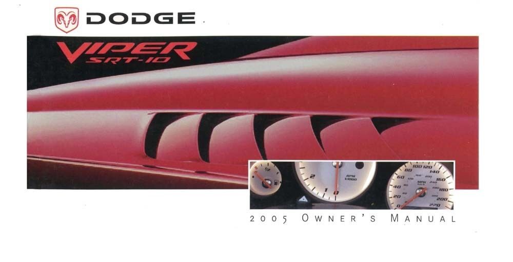 2005 Dodge Viper SRT-10 Owners Manual User Guide