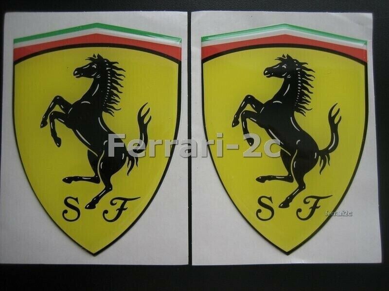 New Ferrari 348 Genuine Emblem Fender Badge Sticker Shield Decal Resin Coated 