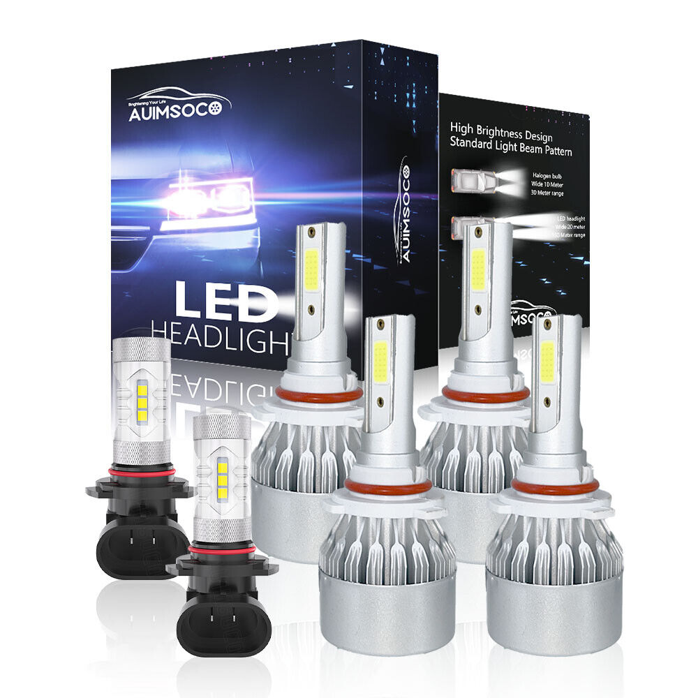 For Jeep Grand Cherokee 2005-2010 - LED Headlight Bulbs High Low + Fog Light Kit