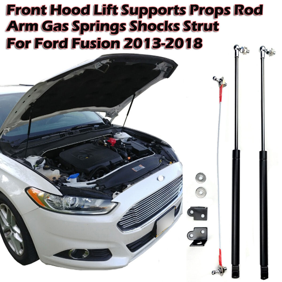 2Pcs Gas Front Hood Bonnet Lift Supports Struts Shocks Props For Ford Fusion 13+