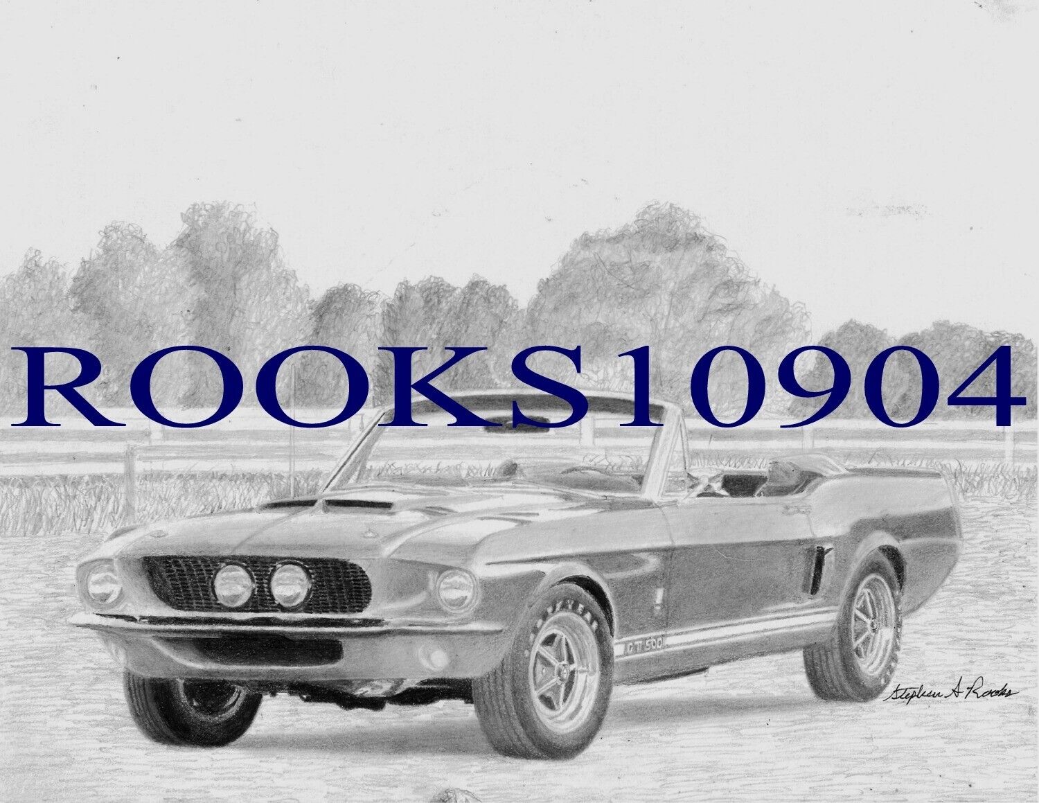 1967 Shelby GT500 Convertible CLASSIC CAR ART PRINT