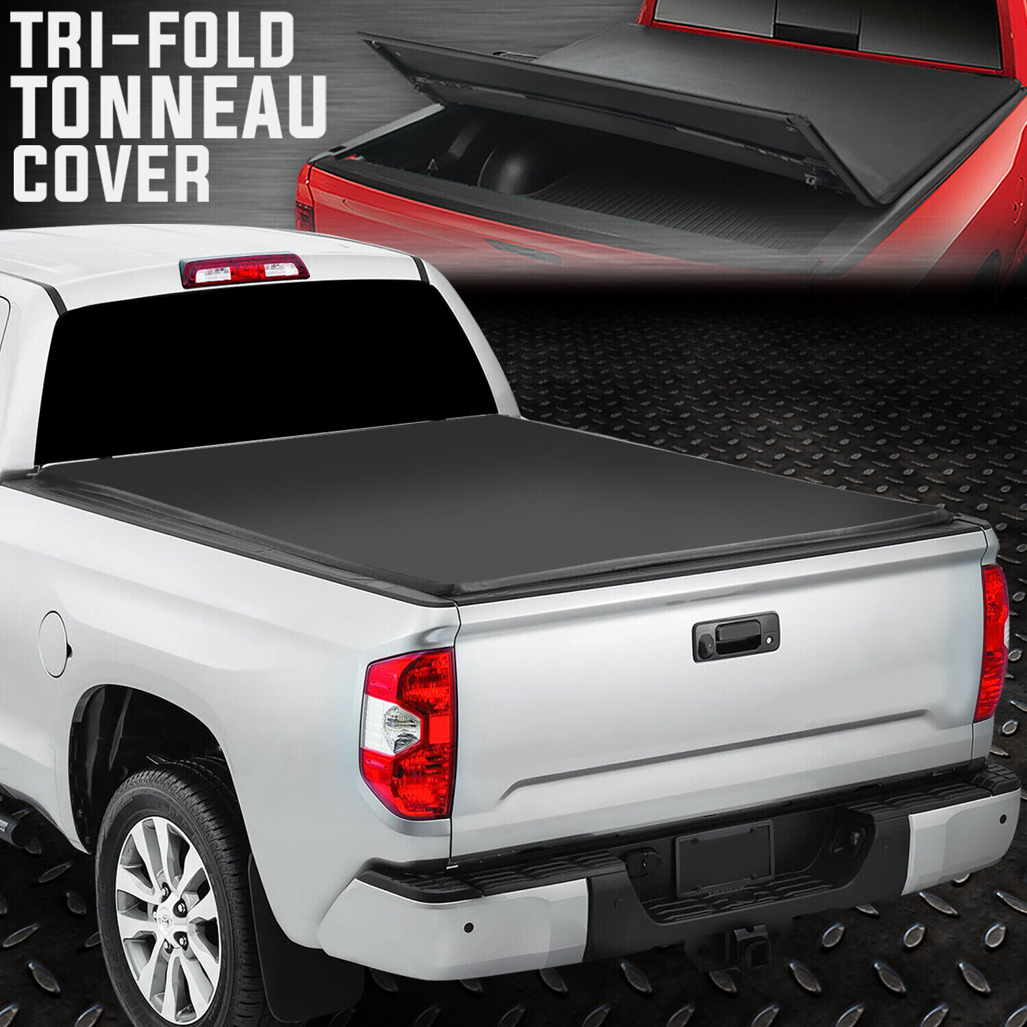 For 07-21 Toyota Tundra Truck 6.5\' Fleetside Bed Tri-Fold Soft Top Tonneau Cover