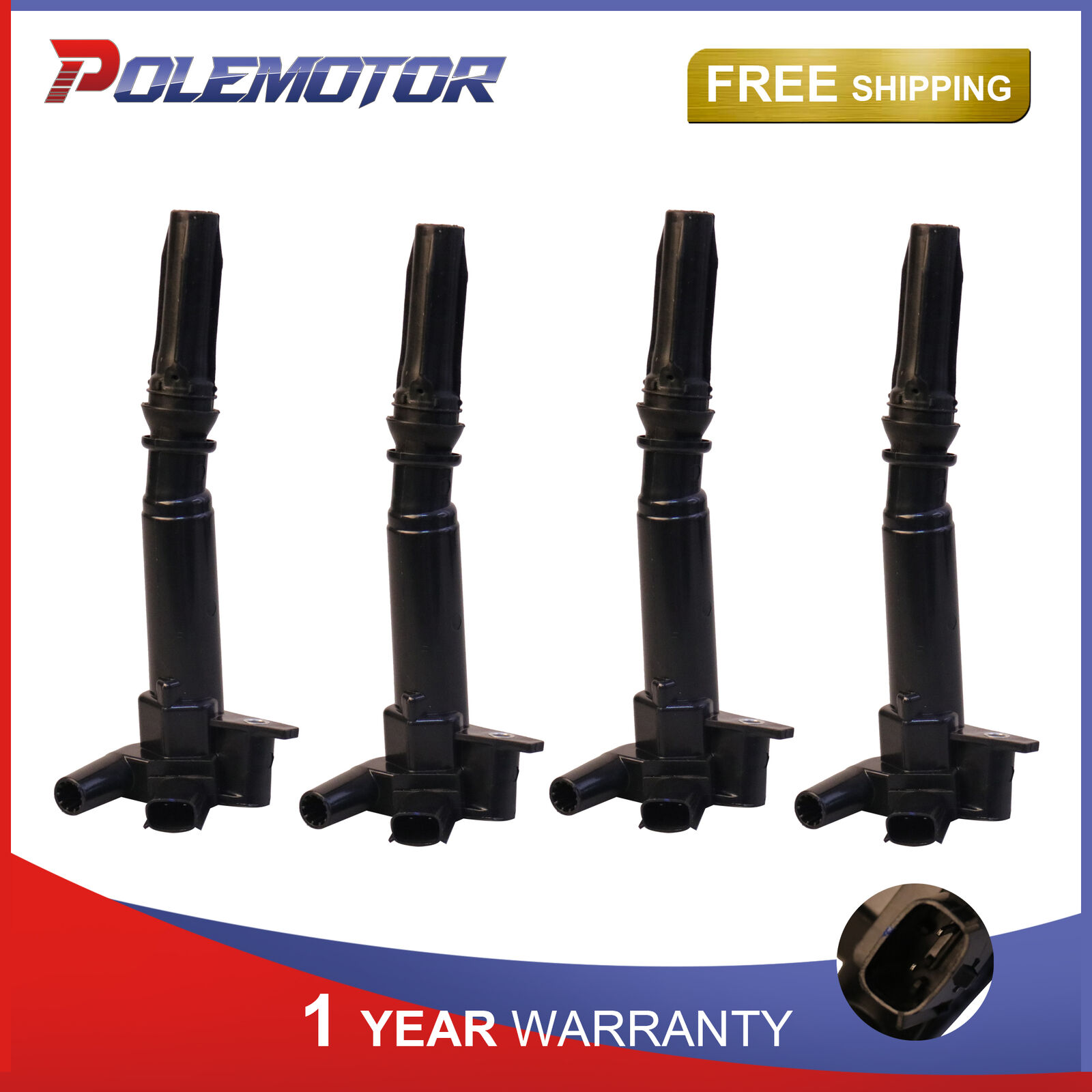 4x Passenger Side Ignition Coils For 11-17 Ford F-250 F-350 Super Duty 6.2L