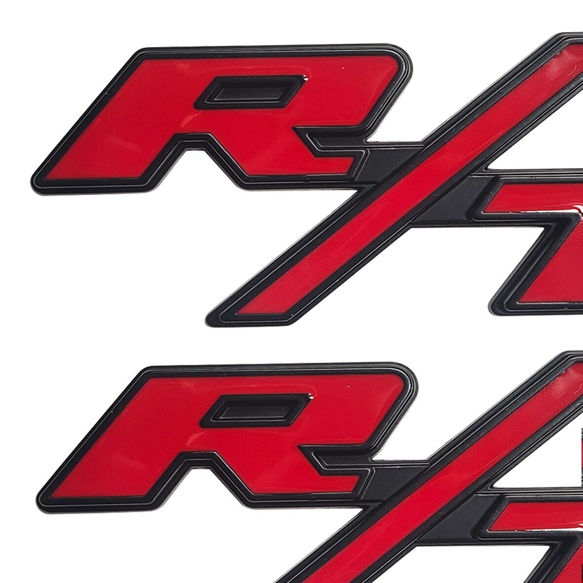 2PCS Set For RT Emblems Side Fender R/T Black Red Nameplate Badges Sticker Decal