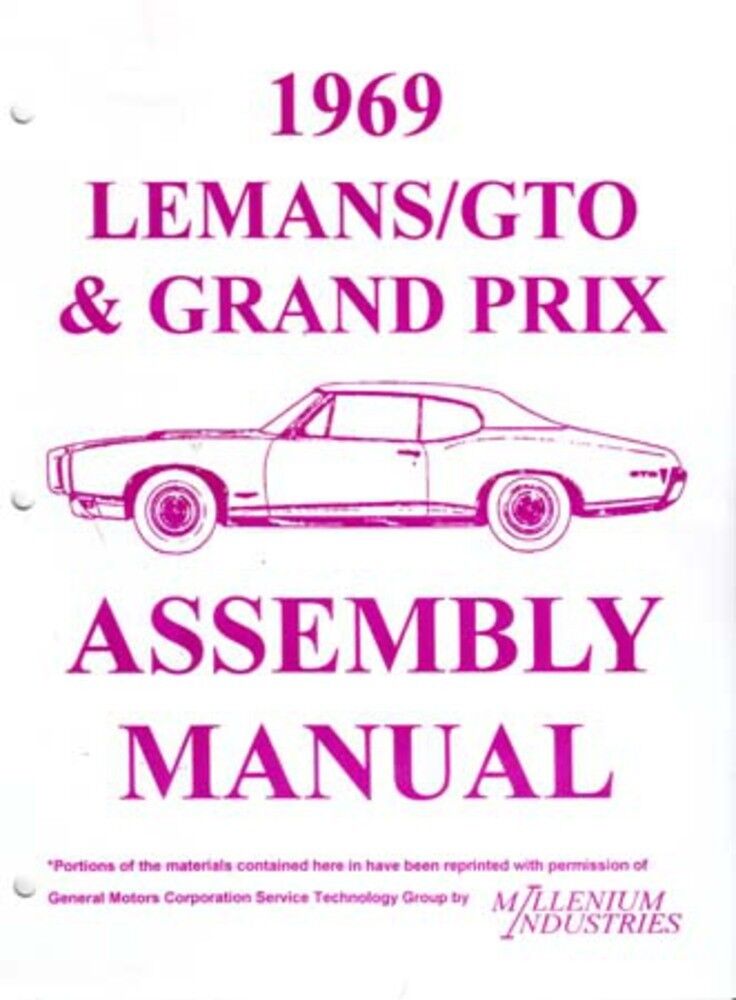 1969 Pontiac Grand Prix Lemans GTO Assembly Manual Instructions Illustrations