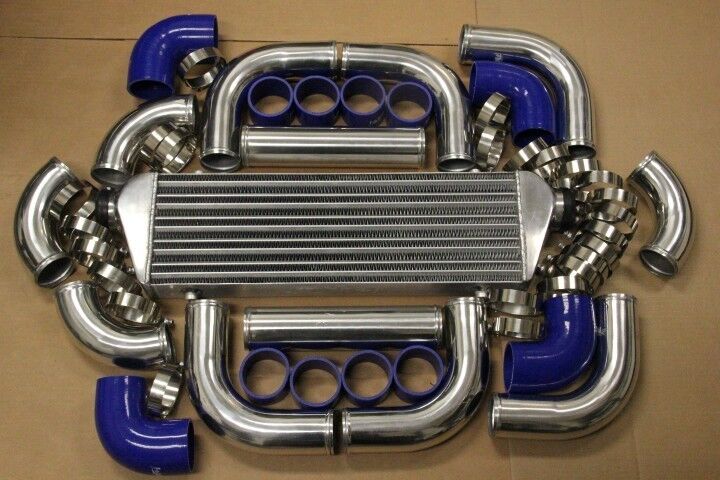 BLUE FIMC INTERCOOLER+TURBO PIPING KIT COUPLER CLAMPS ECLIPSE 420A 4G64 4G63 DSM