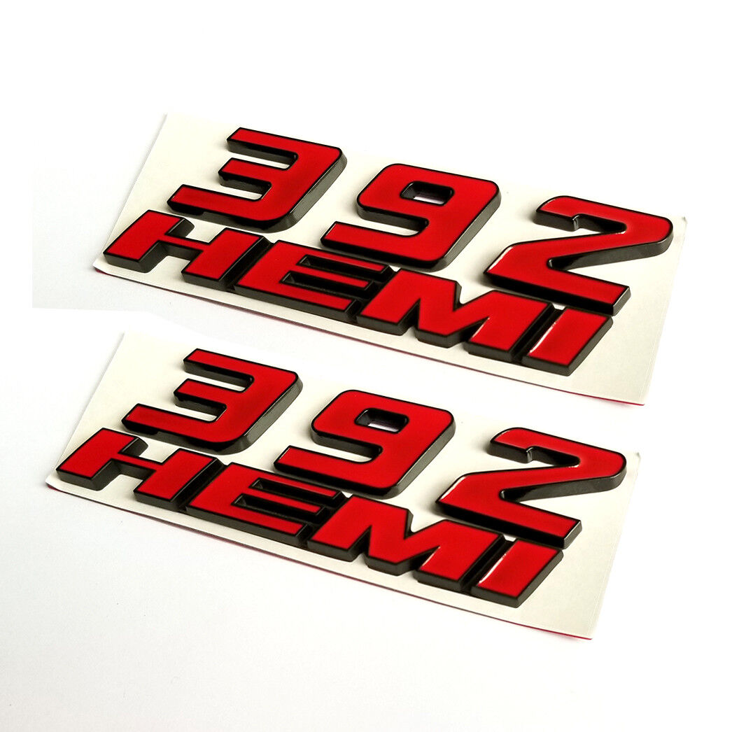 2pcs OEM Red 392 Emblem 392 Badge 3D for 392 Emblems black New