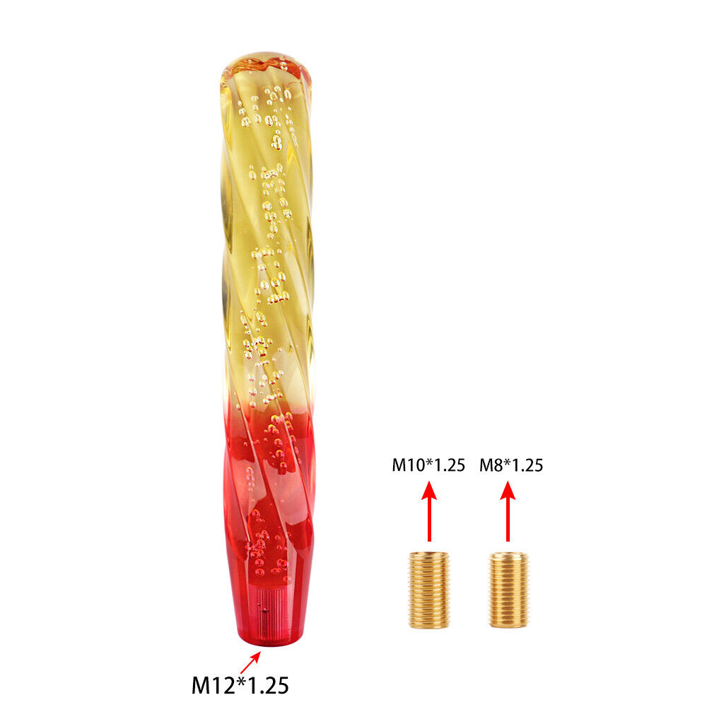 JDM Crystal Shift Knob Stick Transparent Yellow / Red Bubble Manual Gear Shifter
