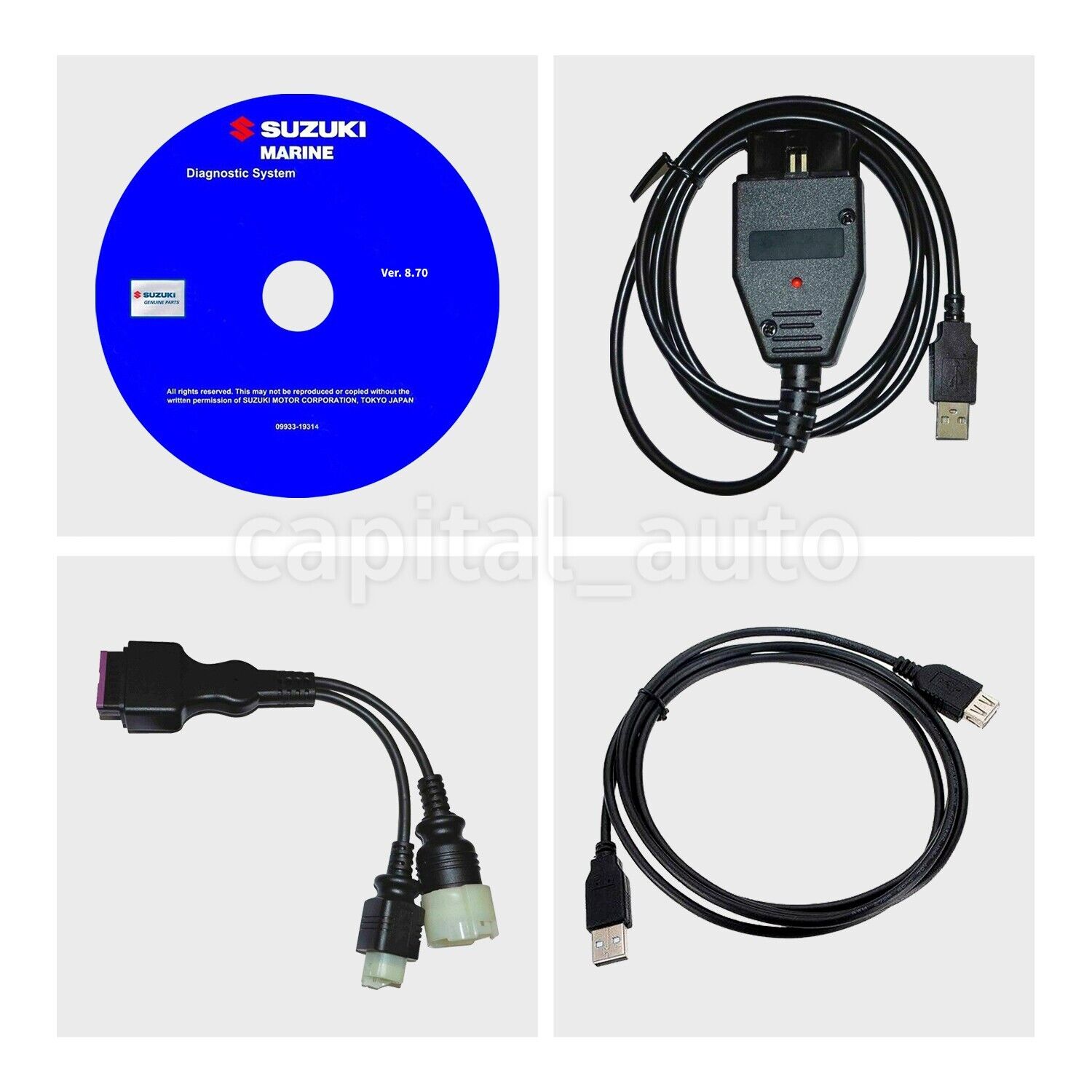 For Suzuki Outboard Boat Marine Diagnostic USB Cable Kit SDS 8.70