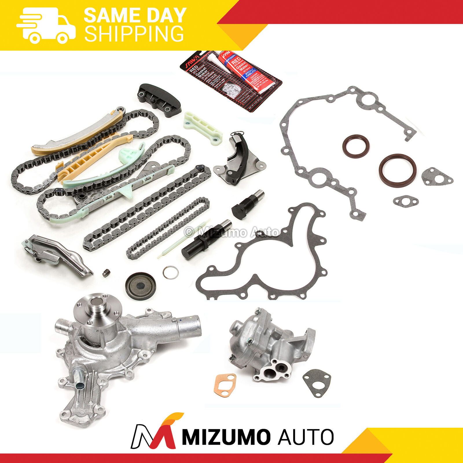 Timing Chain Kit w/o Gears Cover Gaskets Oil Water Pump Fit 97-11 Ford 4.0L SOHC
