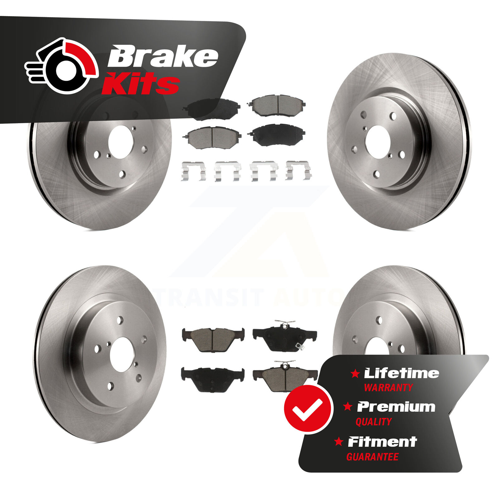 Front Rear Disc Brake Rotors And Ceramic Pads Kit For 2015-2019 Subaru Outback
