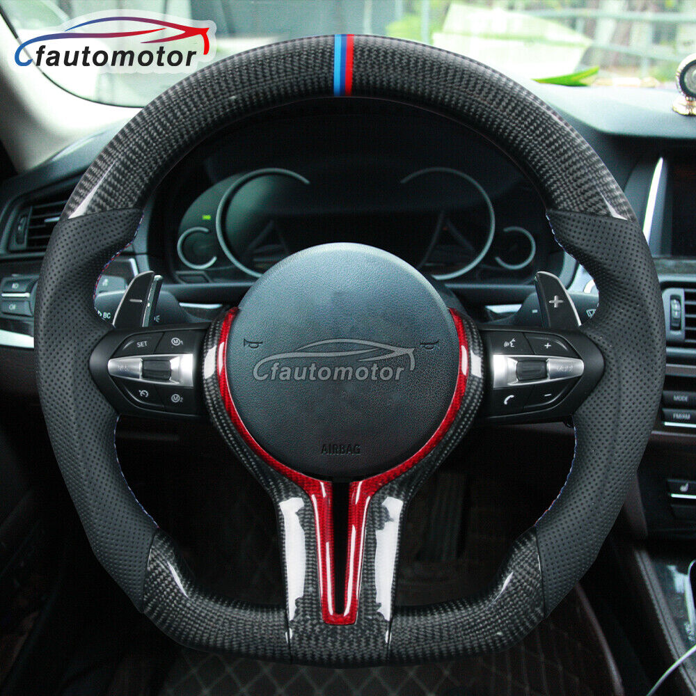 Fits BMW M3 M4 M5 F90 F30 E46 Carbon Fiber Steering Wheel with CF Paddles