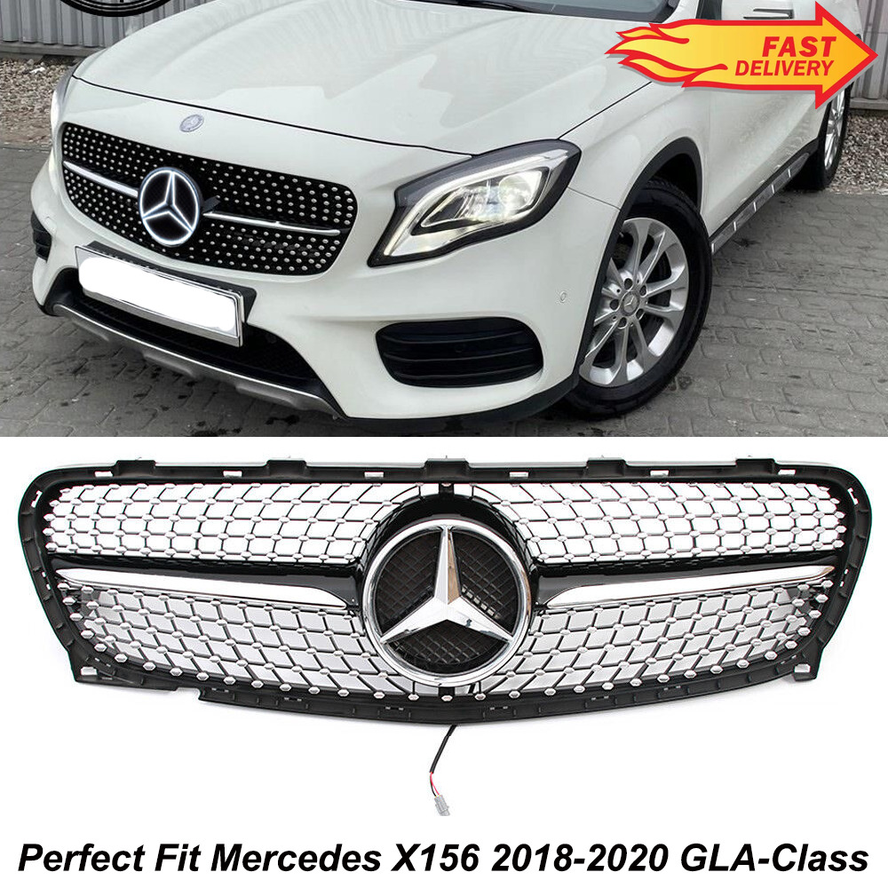 LED GTR Style Grille Grill For Mercedes Benz X156 2018-2020 GLA180 GLA200 GLA250