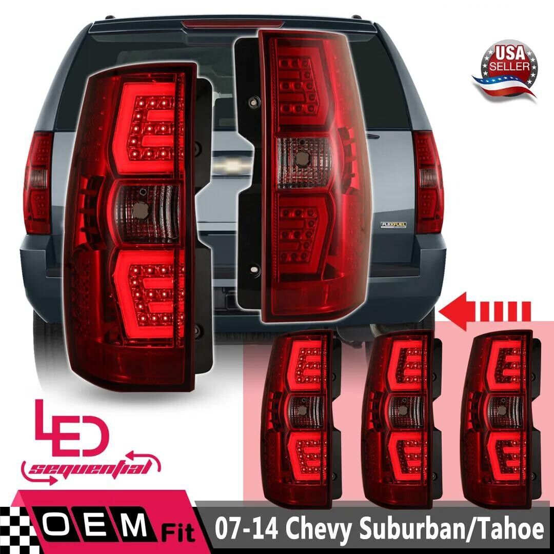 Full LED for 2007-2014 Chevy Tahoe Suburban Tail Lights Sequential Signal Lamps