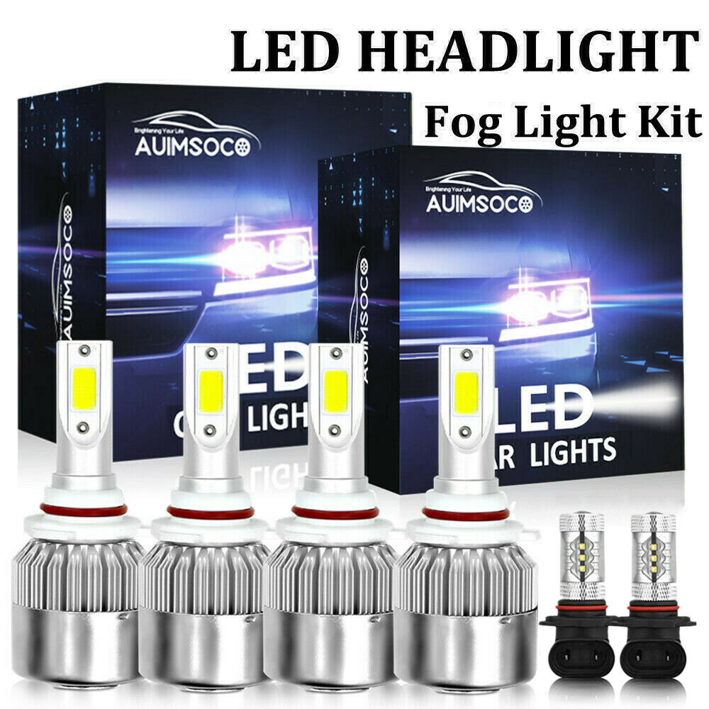 For 98-05 LEXUS GS 300 400 430 White LED Headlight High Low Beam+Fog Light Bulbs