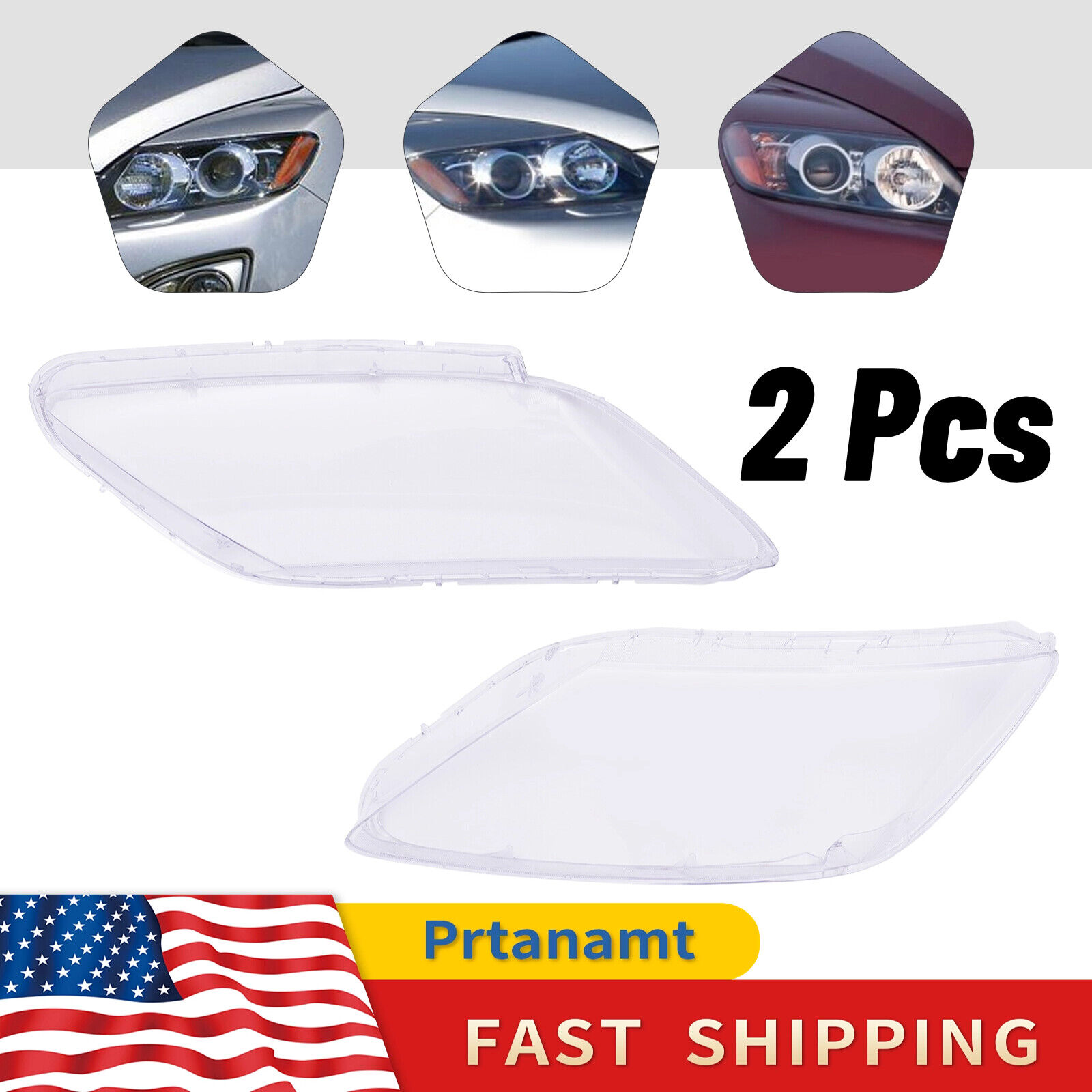 For Mazda CX-7 2007-2012 Pair Left+Right Clear Headlights Headlamp Lens Cover