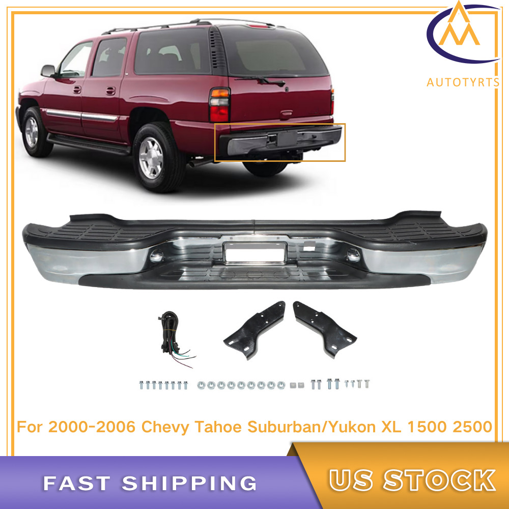 Complete Chrome Rear Bumper For 2000-2005 2006 Chevy Tahoe Suburban/GMC Yukon XL