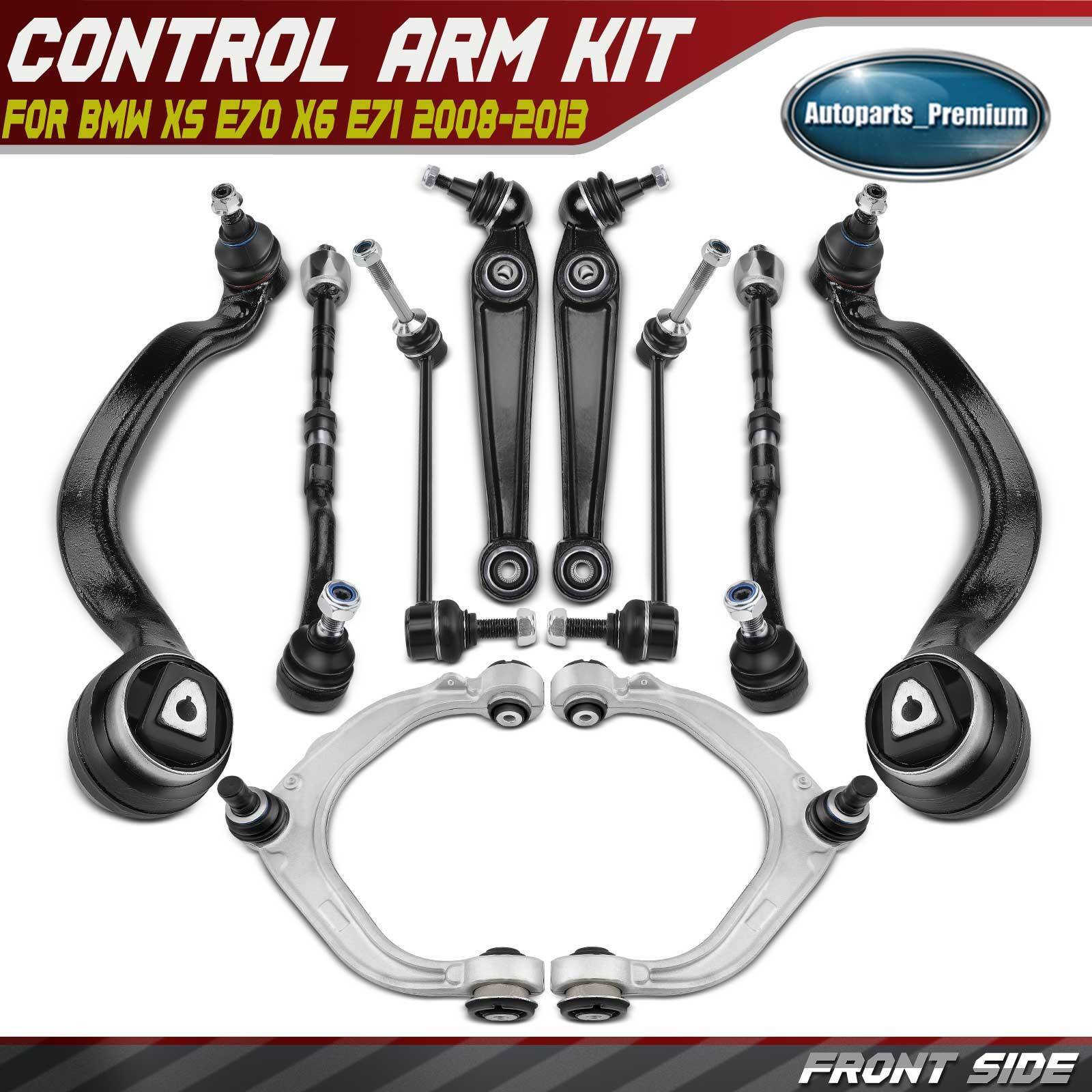 10PC Front Suspension Control Arms & Ball Joint Sway Link Tie Rod for BMW X5 X6
