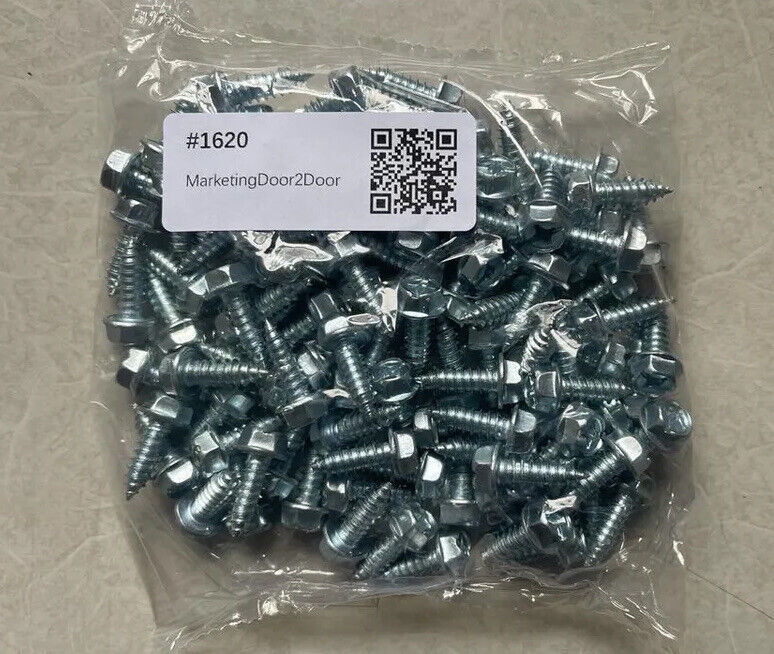 100 License Plate Screws for American Cars, #14x 3/4\