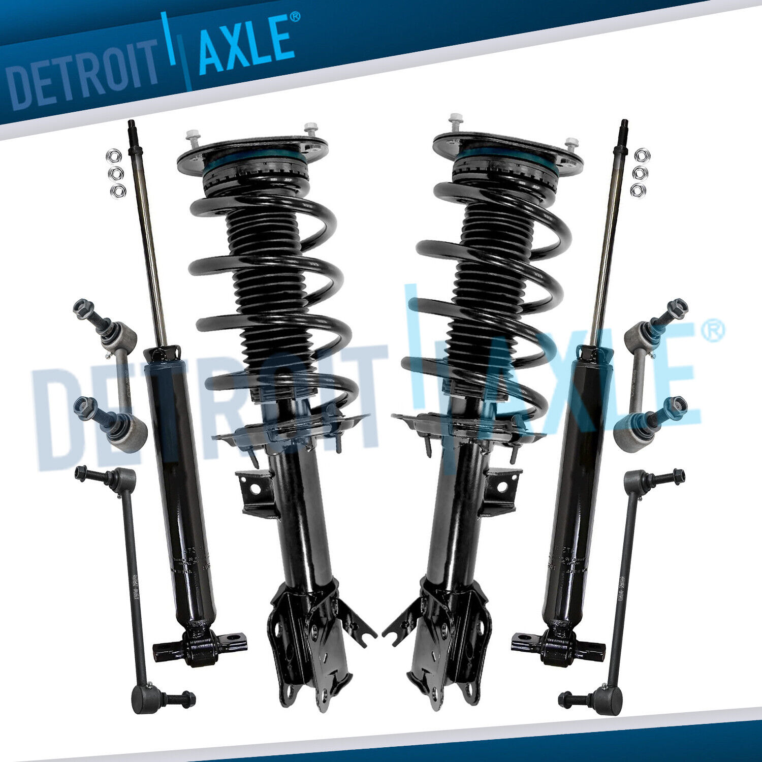 Front Strut Spring Rear Shock Sway Bar Suspension Kit for Ford Edge Lincoln MKX