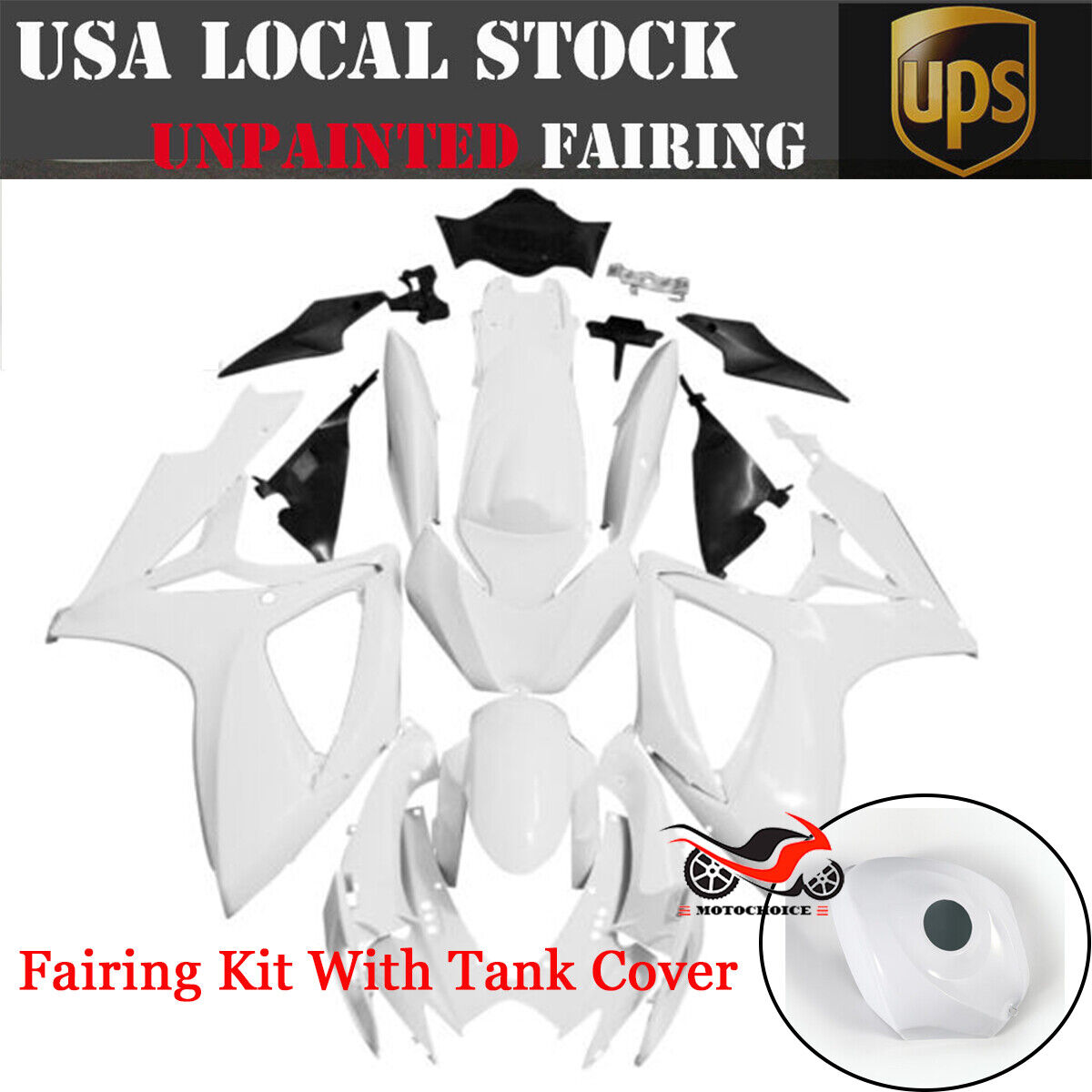 Unpainted Full Fairing Kit w/ Tank Cover For Suzuki GSXR 600 GSXR 750 2006-2007