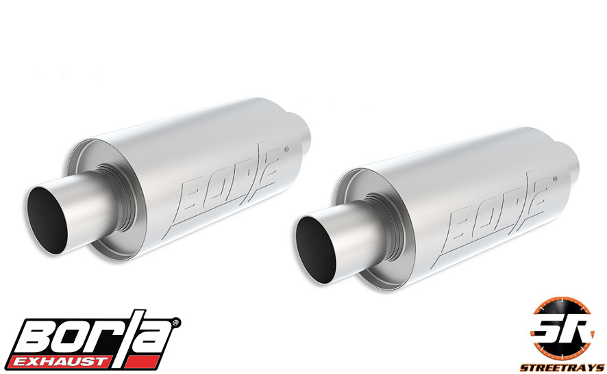 Borla 40842S Universal S-type 2.5in Center Inlet / Outlet Muffler - Sold as Pair