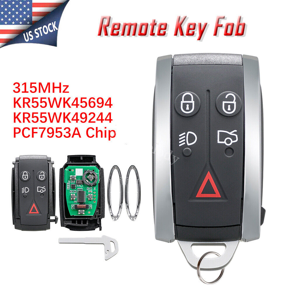 5B Keyless Remote Smart Car Key Fob For Jaguar XF XFR XK XKR 2007 2008 2009 2010