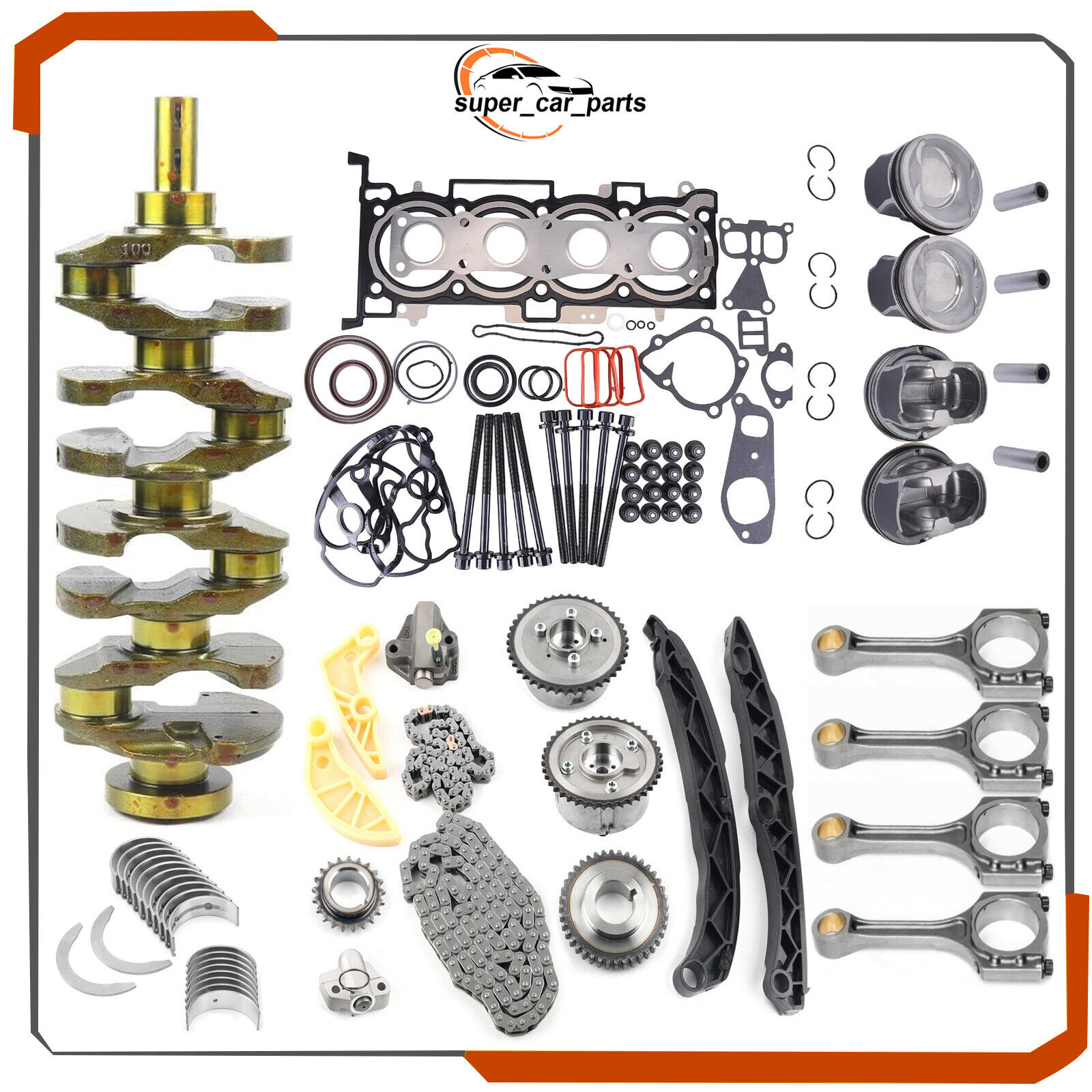 Complete Engine Crankshaft Kit For 2.4L Hyundai Sonata Kia Forte Optima Sportage