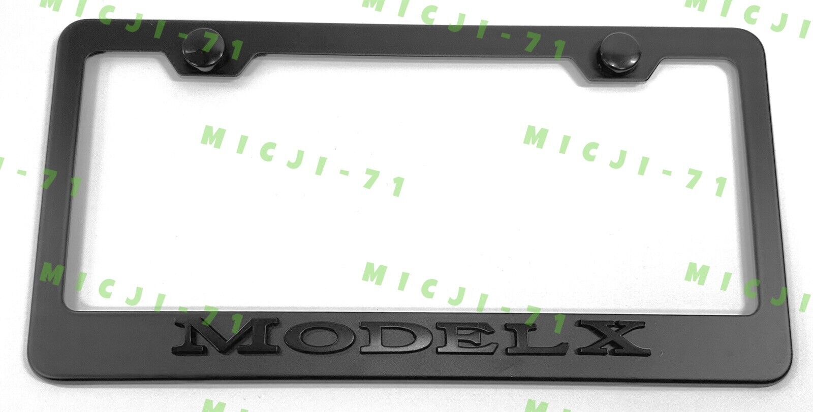3D Tesla Model X Emblem Stainless Steel Black License Plate Frame Rust Free