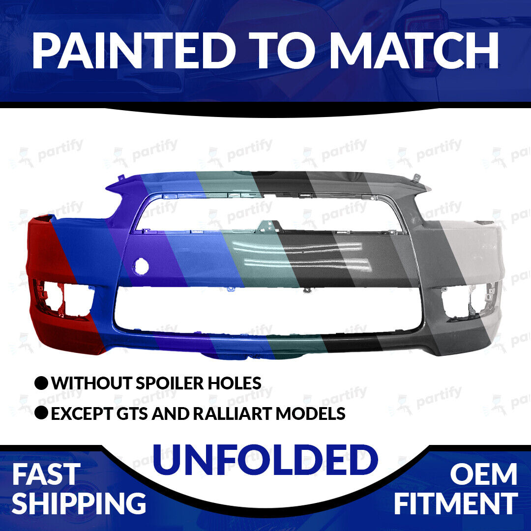 NEW Painted 2008-2015 Mitsubishi Lancer Unfolded Front Bumper W/O Spoiler Holes