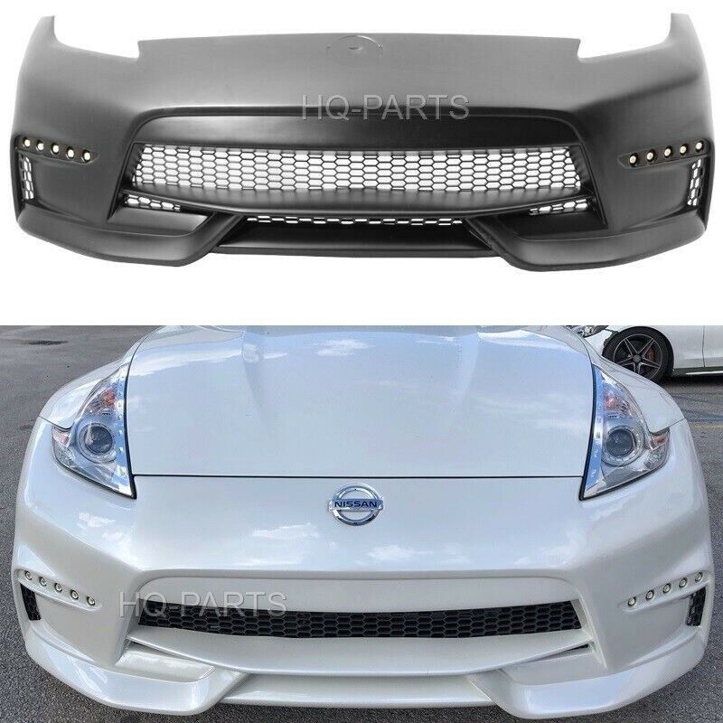 Fits 09-19 Nissan 370Z NS Style Conversion Front Bumper Cover Black PP With LED