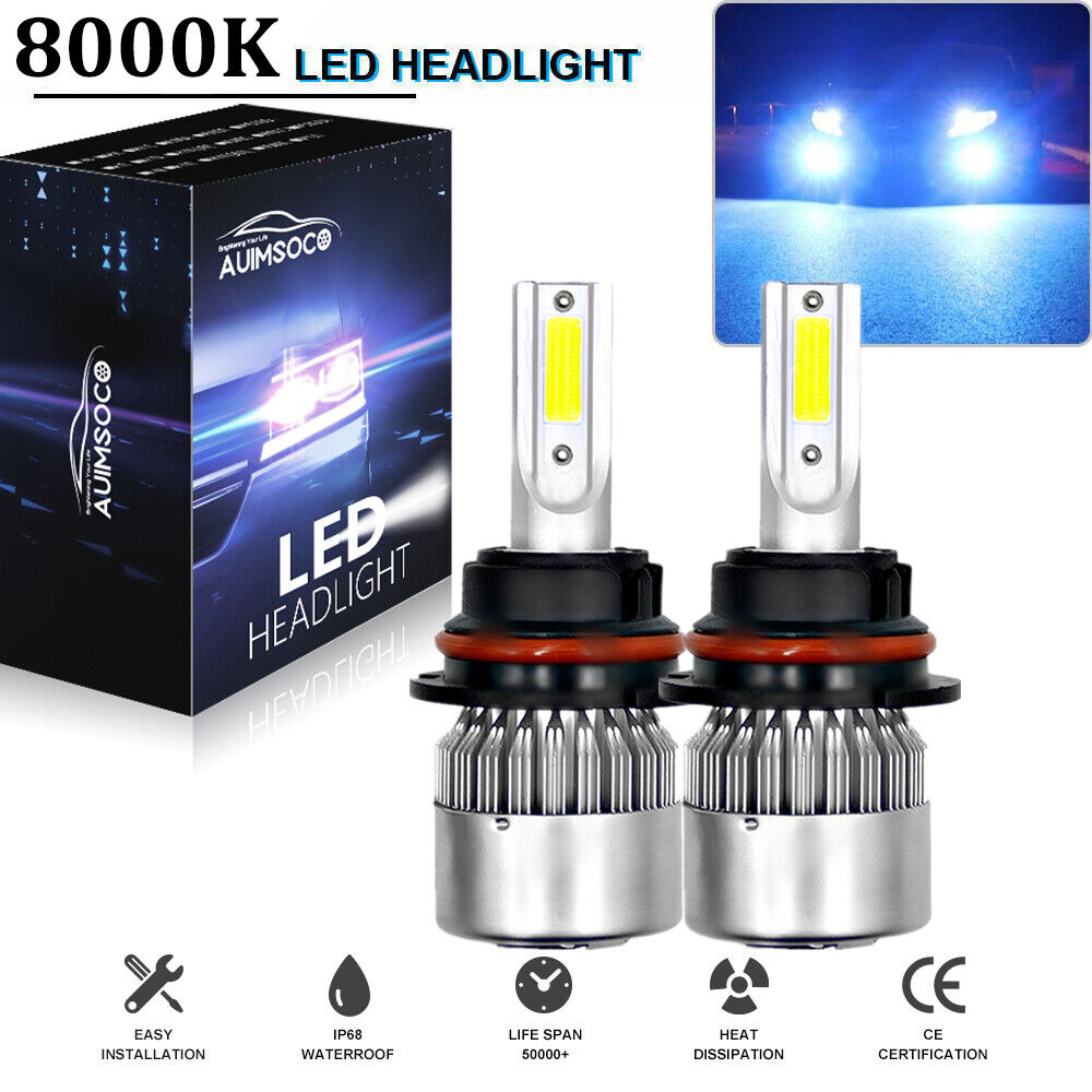 For Ford Crown Victoria 1998-2011 LED Headlight Bulbs High&Low Dual Beam Blue