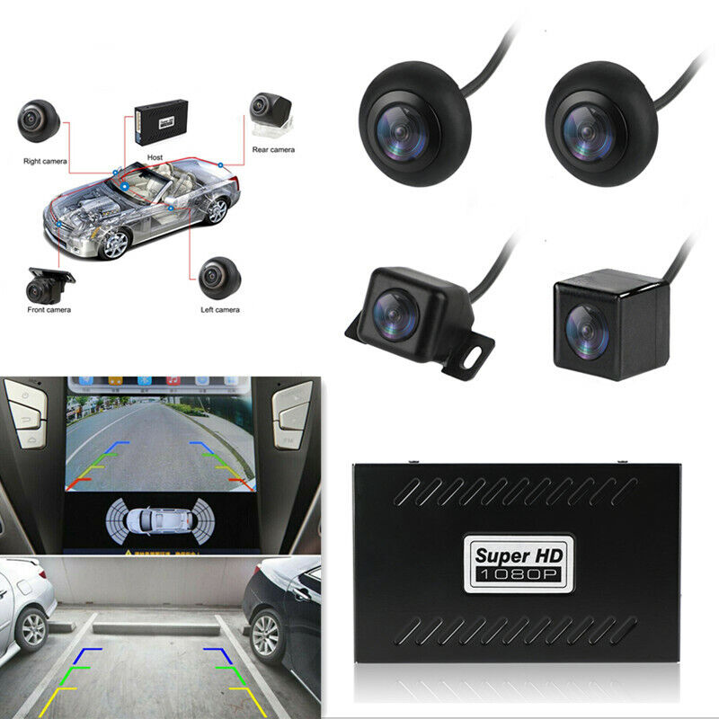 360 Degree Car Surround View System Bird Panorama 4 Camera Recorder Parking
