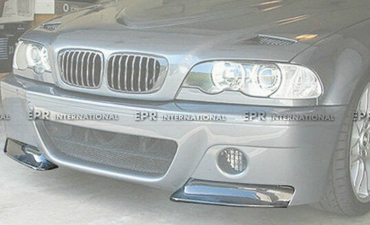For BMW E46 M3 (Fit M3 Only) CSL Type Dry Carbon Fiber Front Bumper Lip 2Pcs